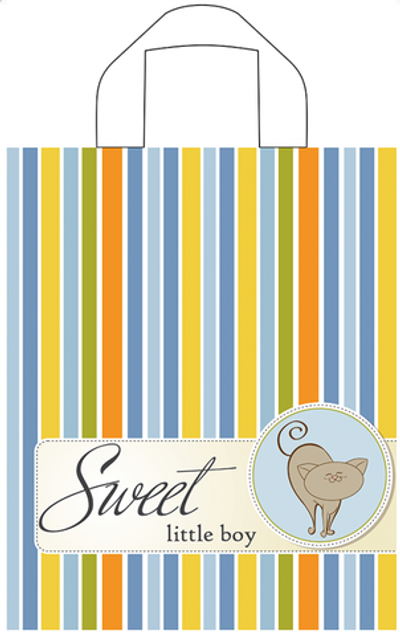 Подарочный полиэтиленовый пакет для мальчика с петлевой ручкой 35*28см (55мкм)