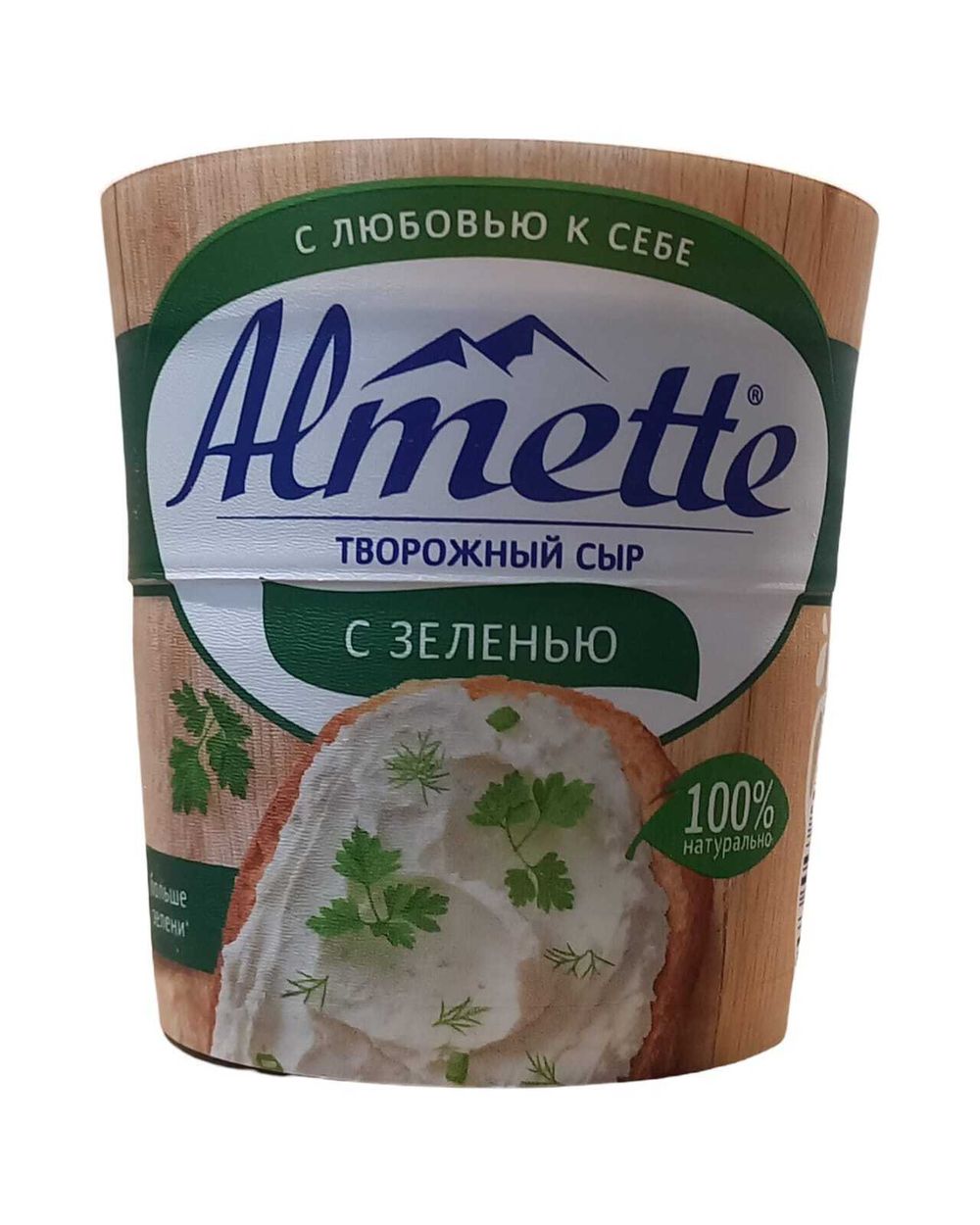 Сыр творожный "Альметте" с зеленью 150г