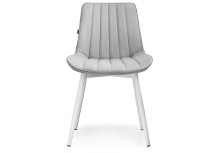 Стул на металлокаркасе Woodville Бриджеш velutto 52, белый, ножки белые