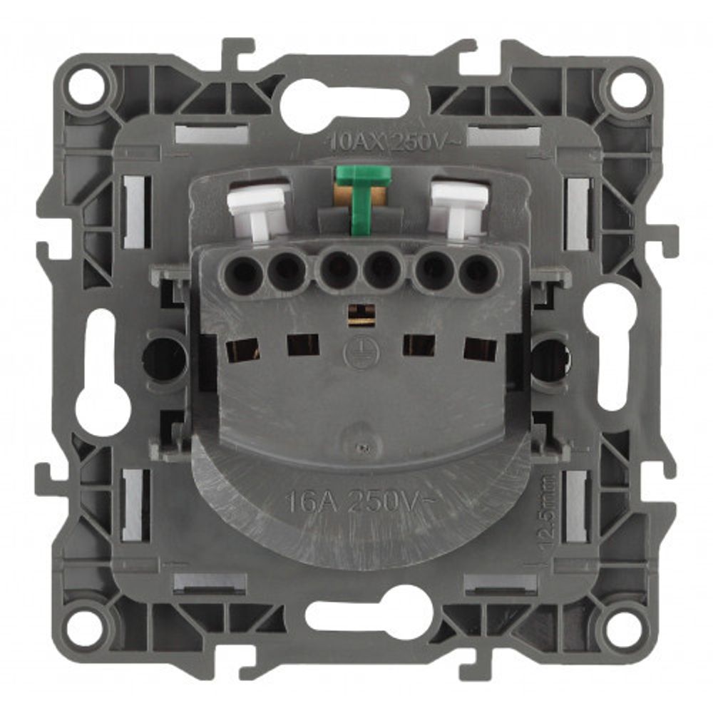 12-2001-06 ЭРА Розетка 2P+E Schuko, 16A-250В, IP20, без м.лапок, Эра12, чёрный