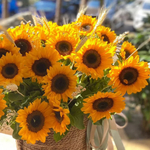 Композиция из подсолнухов в кашпо "Amber Garden"