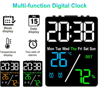 Часы-будильник настольные LED 5508 White&Green