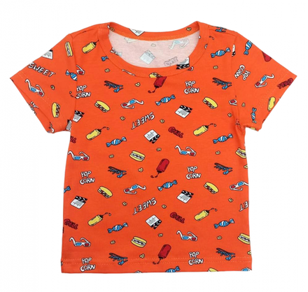 Футболка 412/13 оранжевая, кино - очки