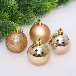 Новогодние шары 5 см (набор 24 шт) «Микс фактур», шампань