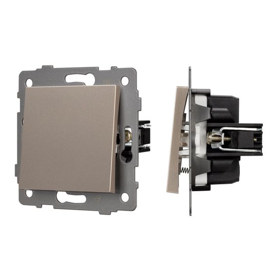 Механизм выключателя одноклавишный самовозвратный SWT-MKR1-PL-GD-V (250V, 10A) Arlight 049882