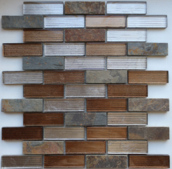 Мозаика LeeDo Caramelle: Naturelle - Alcantara Ruggine 26,7x30,8x0,8 см (чип 23х73х8 мм)