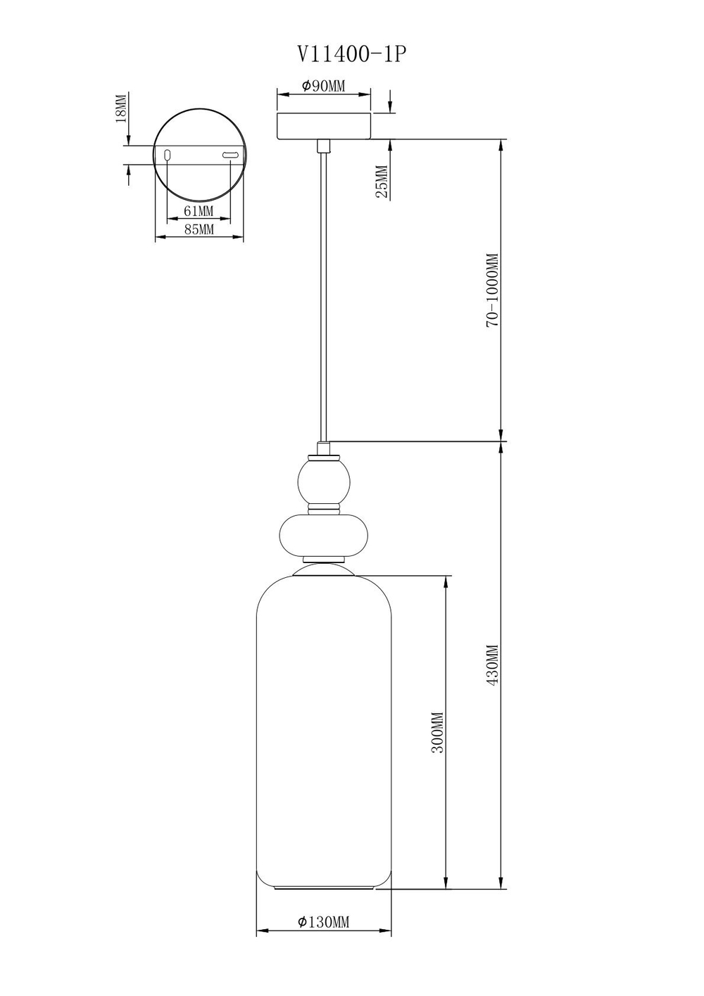 Светильник подвесной Moderli V11400-1P Tamina