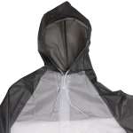 Дождевик-плащ 140 Мкрн 115*65см «Уральский» с капюшоном и завязками, на кнопках, увеличенный , бело-серый ДоброСад