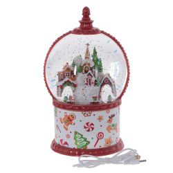 GAEM Фигурка декор в шаре "Пряничный дом" (свет, вьюга, муз, движ, AA х3 н/п +USB), D16 cм, L15 W15 H27 с