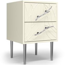 Тумба Арт Колор leaves Стайл Сильвер Кремовый белый