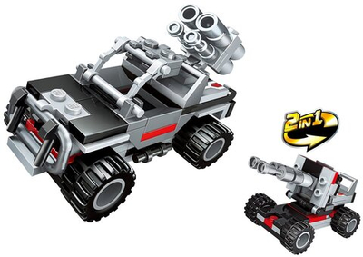 Конструктор Qman Боевая Зона "Авианосец: военный внедорожник или ракетная пушка 2в1" 1411-3, 93 детали