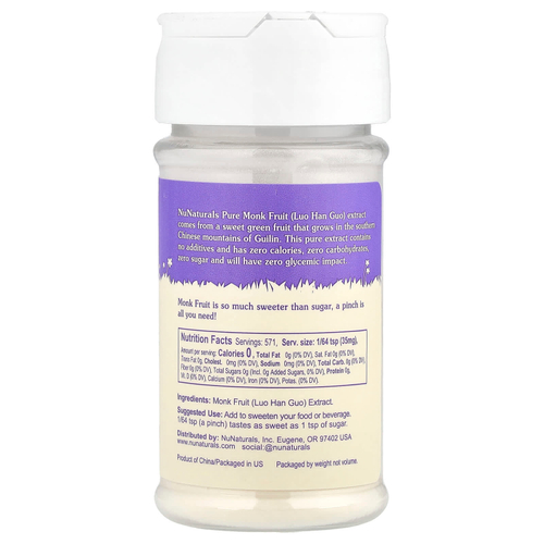 NuNaturals, Чистый экстракт плодов архата, 0,71 унций (20 г)