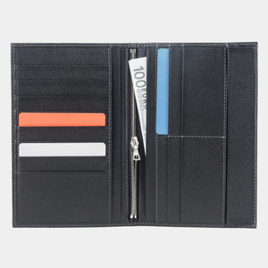 Длинный кожаный кошелек Secret+ черного цвета Safiano