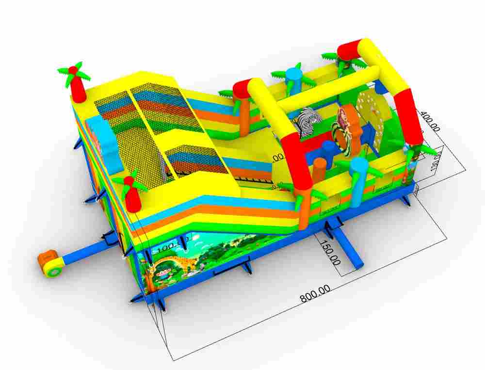 Коммерческий надувной батут «Приключение в мире животных 3», 8*4*5 м.