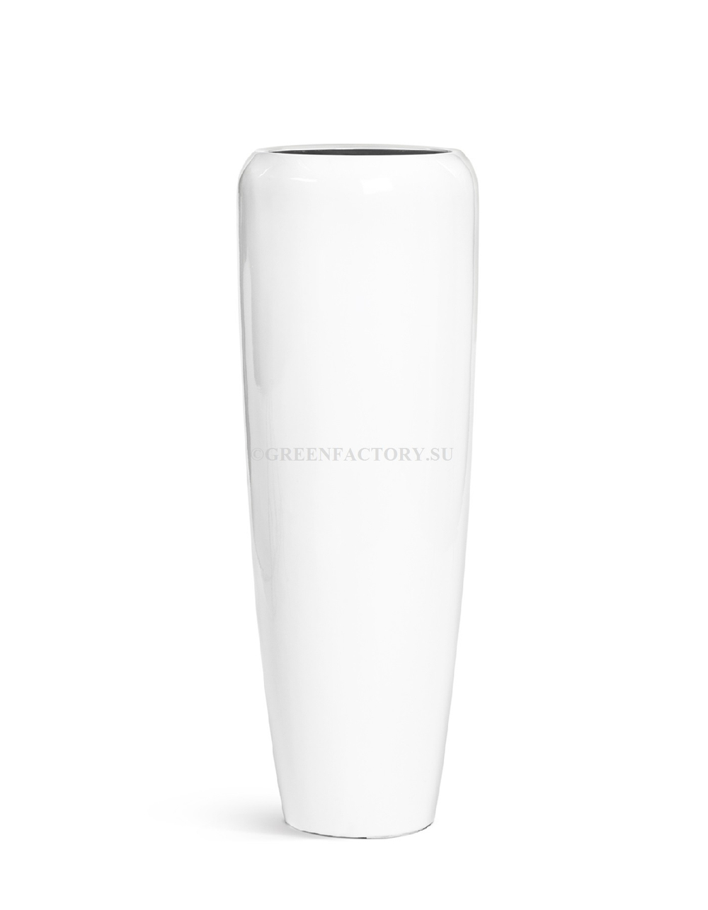 Кашпо TREEZ Effectory - серия Gloss - Высокий конус Design - Белый глянцевый лак