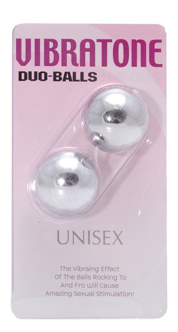 Серебристые шарики VIBRATONE DUO BALLS SILVER BLISTERCARD