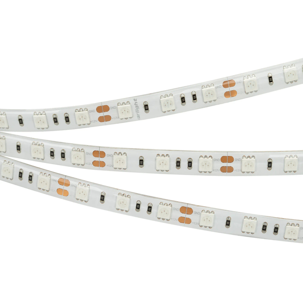 Светодиодная лента RTW 2-5000SE 12V Green 2x (5060, 300 LED, LUX) (Arlight, 14.4 Вт/м, IP65) 015434