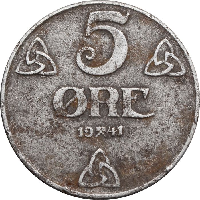 5 эре 1941 Норвегия (Железо)