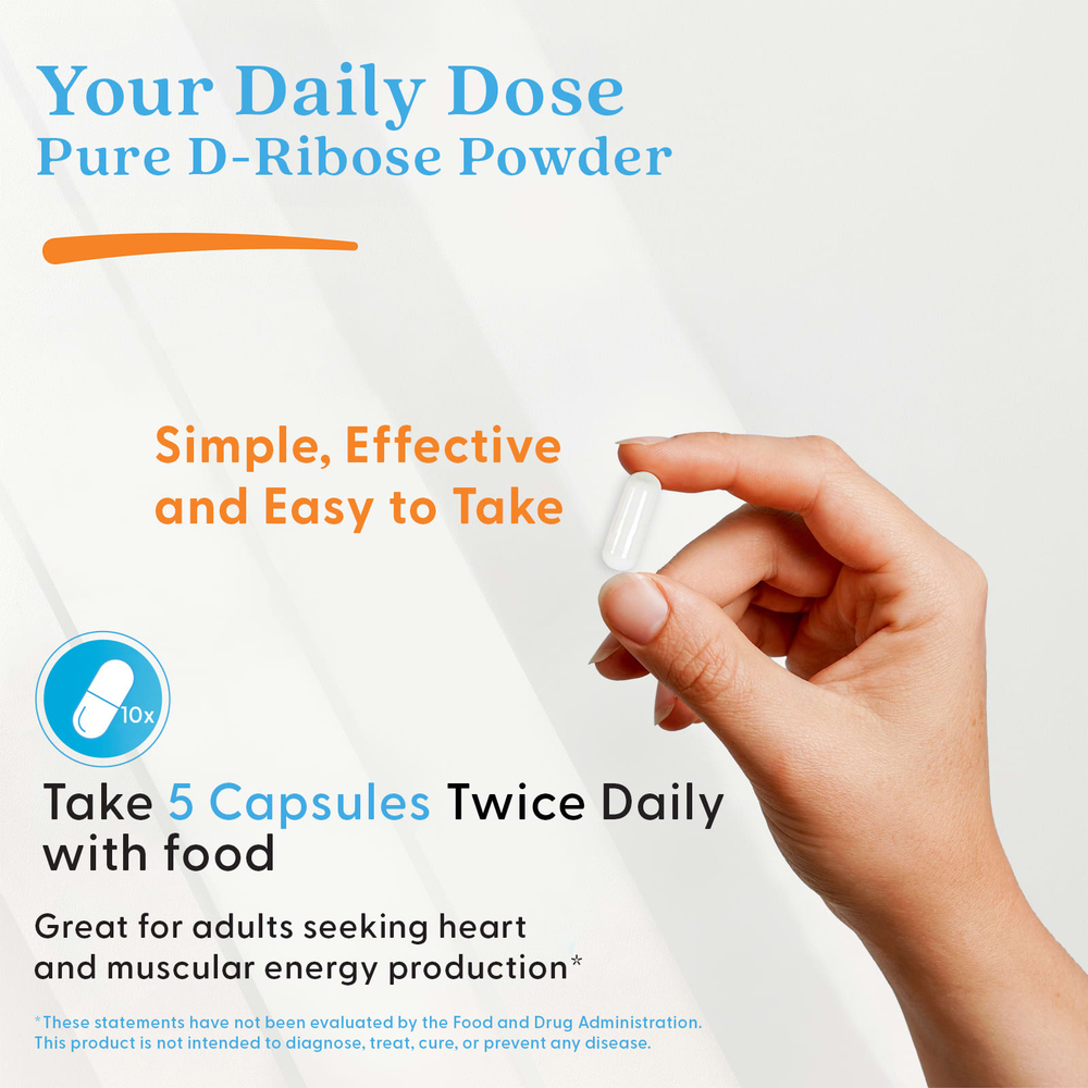 Doctor's Best, D-рибоза, 120 растительных капсул (850 мг в 1 капсуле)