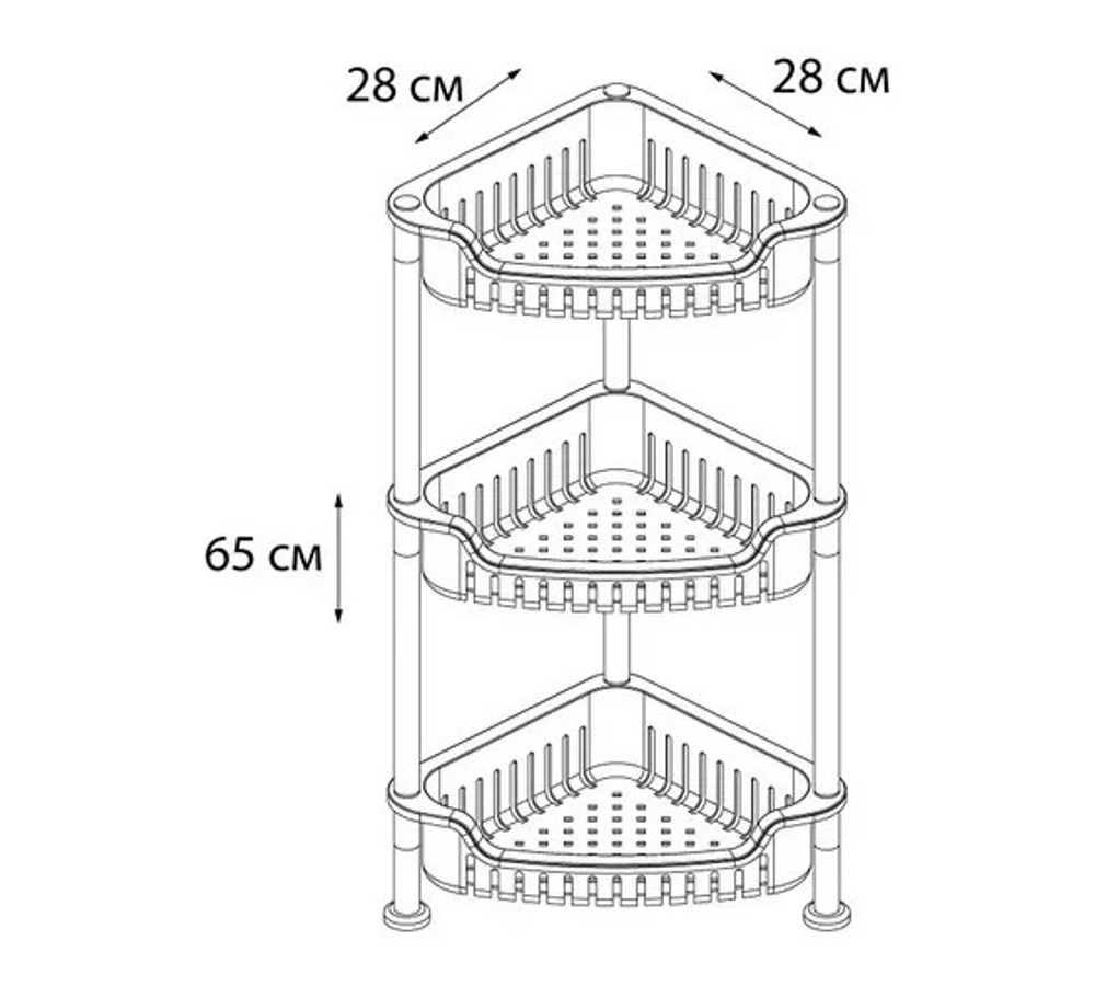 Этажерка угловая трехэтажная GR-7293