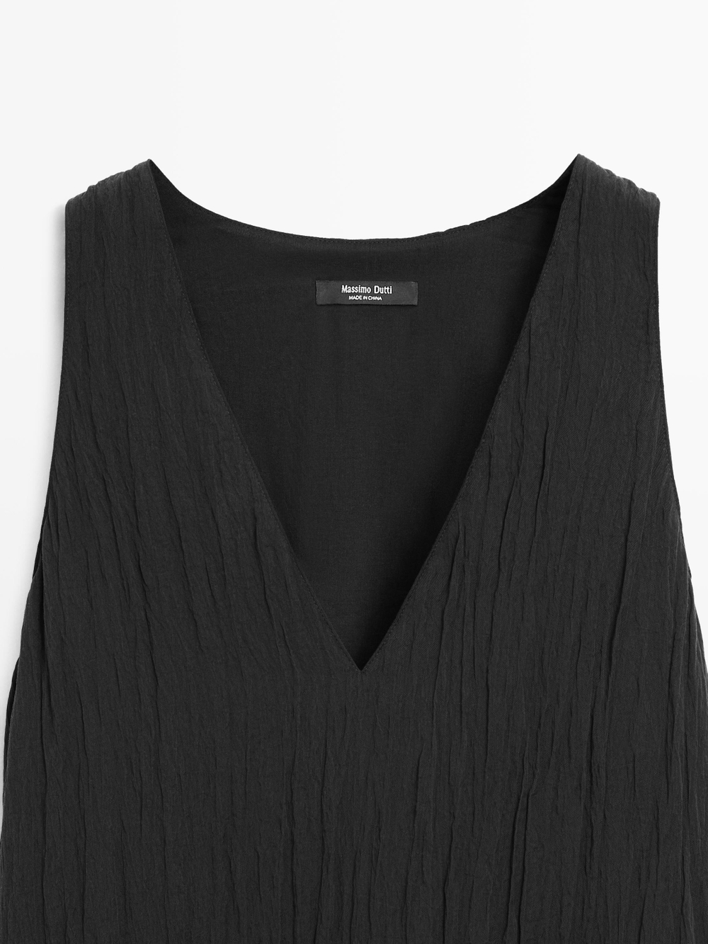 Massimo Dutti Струящееся плиссированное платье миди, черный