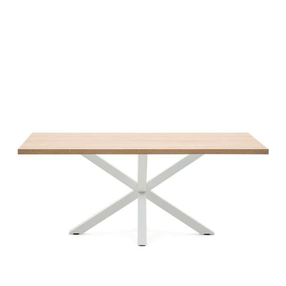 Стол Arya деревянный с белыми стальными ножками 200x100