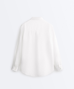 Oysho Рубашка свободного кроя из 100%-го льна, белый