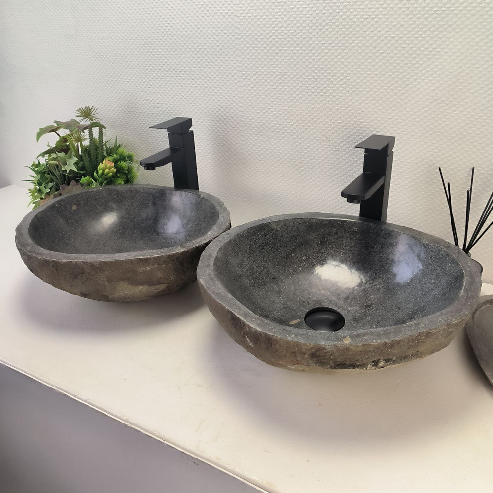 Раковина из речного камня ПАРА! RS-63700 43*40*15 2шт 0126