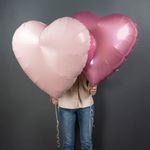 Шар (36''/91 см) Сердце, Пыльная роза, 1 шт. в уп.