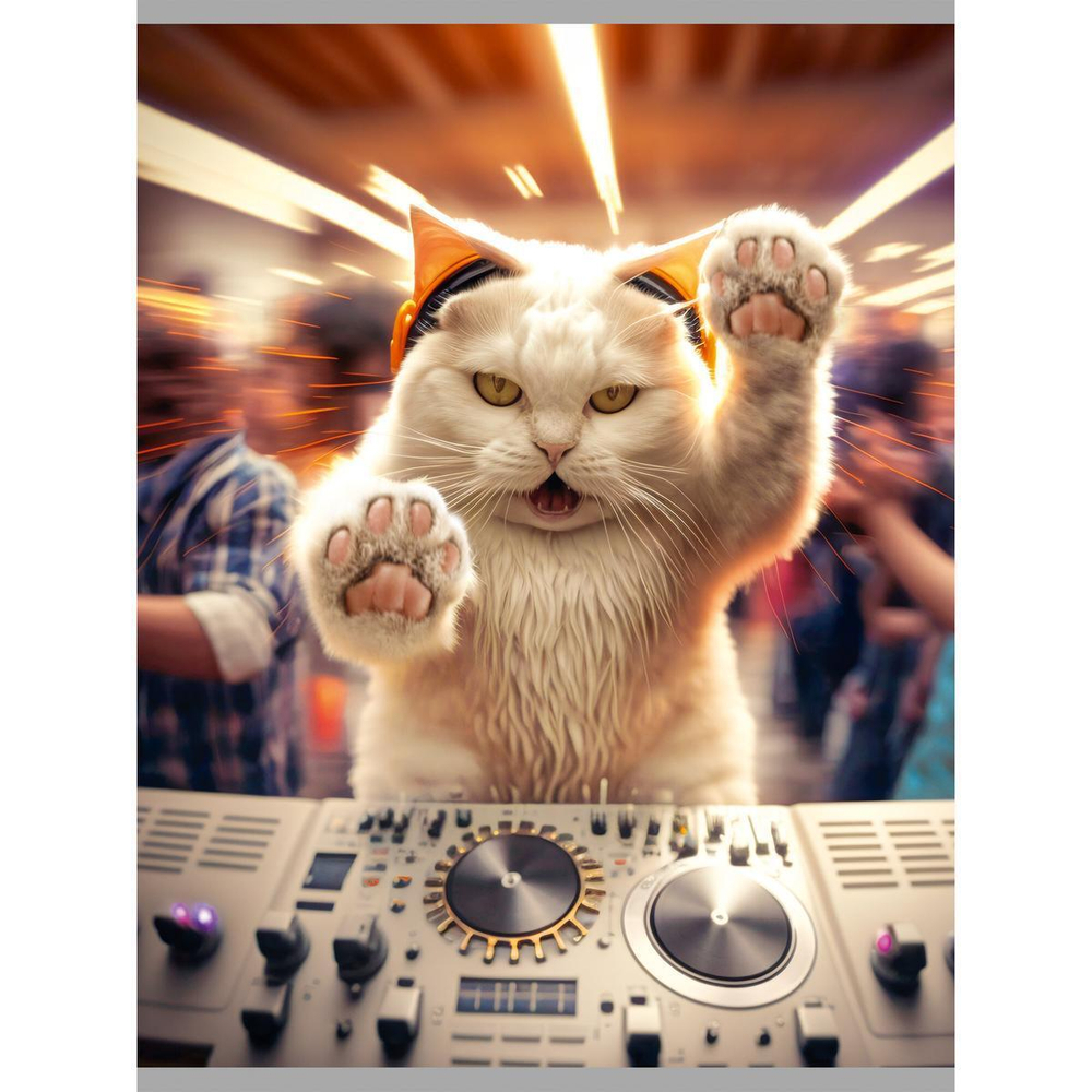 Тетрадь А4 96л клетка "Пушистый диджей" (Эксмо)