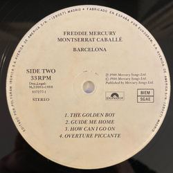Винтажная виниловая пластинка LP Freddie Mercury, Montserrat Caballe Barcelona (Испания 1988)