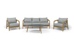 "Лейпциг" лаунж-зона из тика на 5 персон, цвет серый