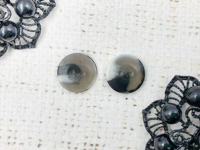 Пуговицы, d 1,5 см, 2 прокола, чёрный с белым