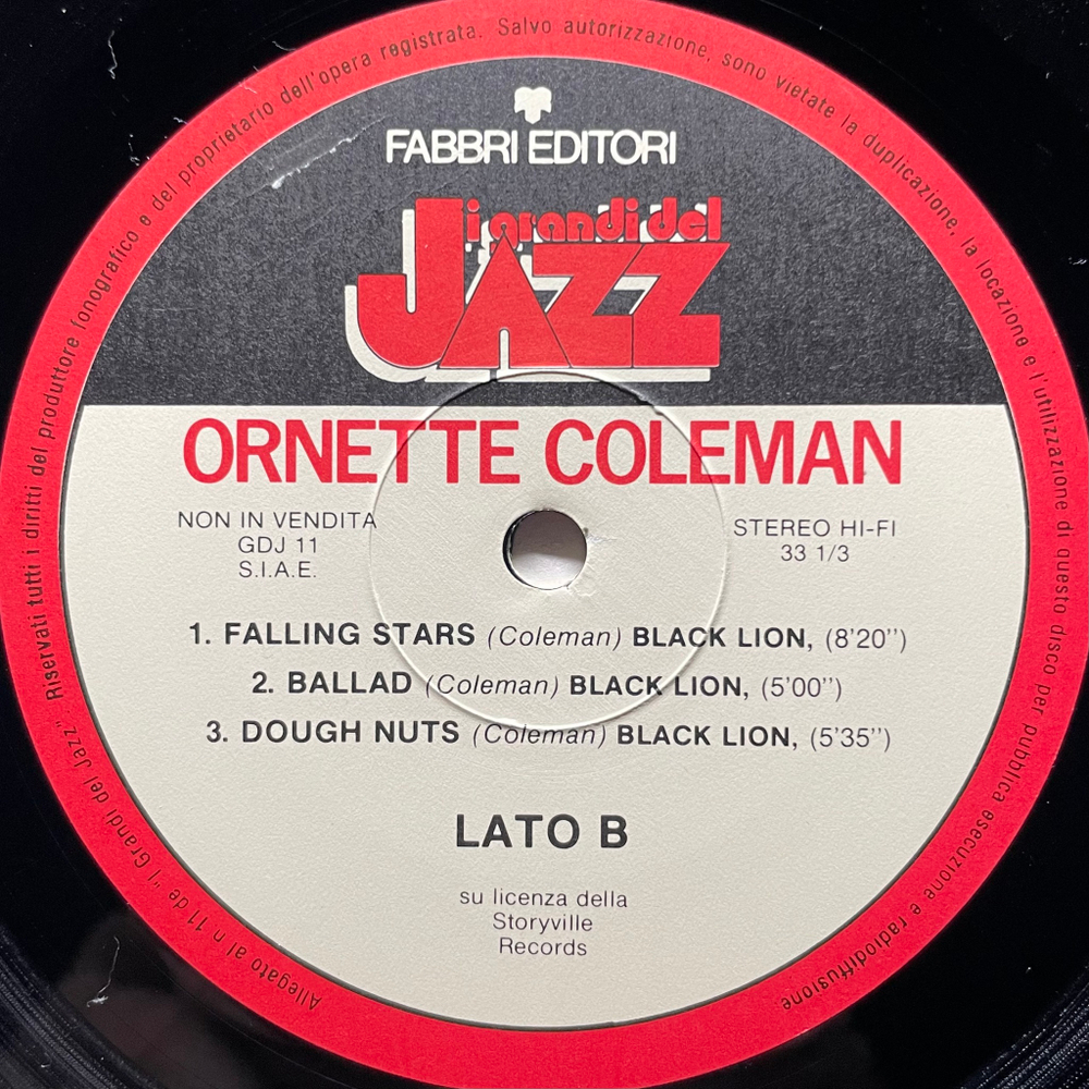 Ornette Coleman ‎– Ornette Coleman (Италия 1981г.)