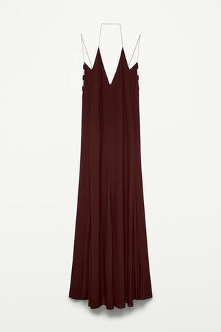 ZARA ПЛАТЬЕ В БЕЛЬЕВОМ СТИЛЕ С ЦЕПОЧКОЙ — THE ITEM ZARA WOMAN, БУРГУНДИ