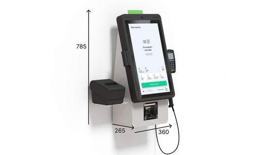 POScenter SCO-K210 Light_V2 (21.5”, J4125, 8Gb, SSD128Gb, 2D сканер, Светофор, З цвета, полка для ПИН-пад, полка для ККТ, крепление на прилавок, крепление на стену)