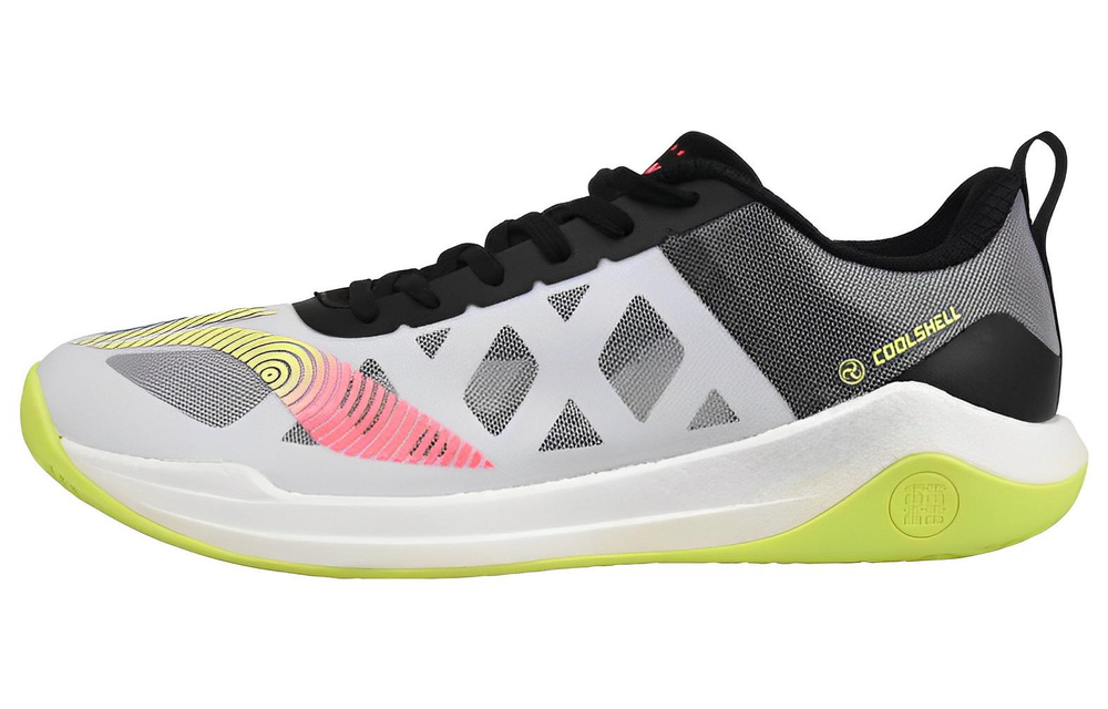 Li Ning Cushioning Abrasion Resistant Slip Resistant Low top Training Shoes Unisex White Black Green