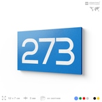 Номер на дверь 273, табличка на дверь для офиса, квартиры, кабинета, аудитории, склада, голубая 120х70 мм, Айдентика Технолоджи