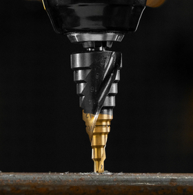 Сверло ступенчатое Denzel 4-6-8-10-12-14-16-18-20 мм, Р6М5, 6-гр. хвостовик 723603