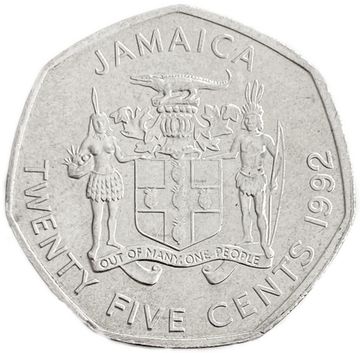 25 центов 1992 Ямайка