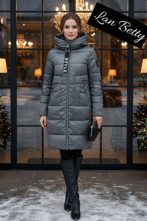 Пуховик зимний женский длинный