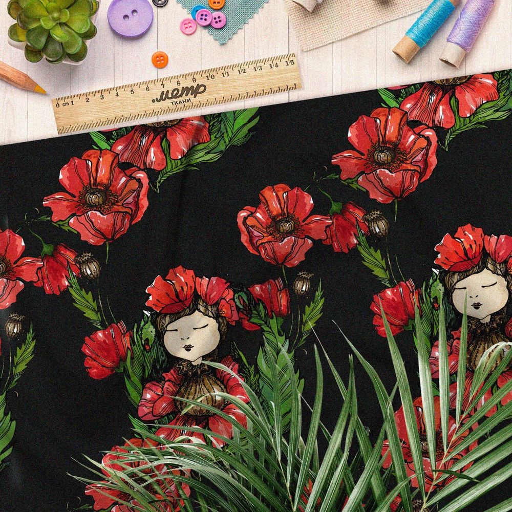 Ткань оксфорд 210 маки