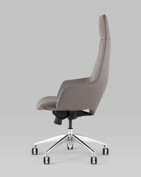 Кресло руководителя Bow серая экокожа