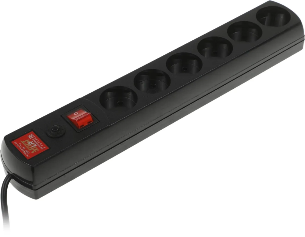 Сетевой фильтр Most LR, 1.7м, черный [lr 6-1.7-ч]