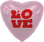 Шар (19''/48 см) Сердце, LOVE, Розовый