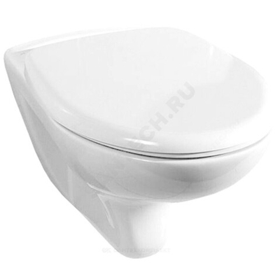 Унитаз подвесной горизонтальный выпуск без арматуры с сиденьем полипропилен микролифт белый Элеганс Rosa (Кировская керамика)