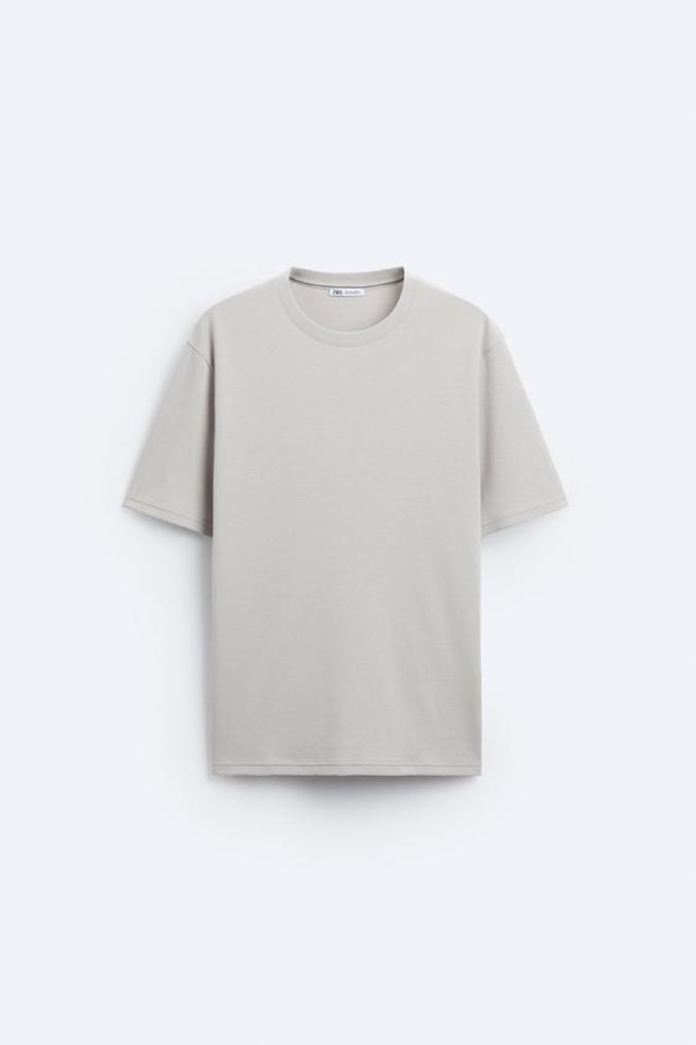 ZARA ФУТБОЛКА ИЗ РЕЛЬЕФНОЙ ТКАНИ, СВЕТЛО-СЕРЫЙ