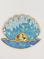 Набор для творчества мозаика стеклянная Ракушка Бирюзовая 18 см.