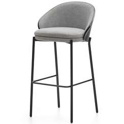 Барный стул Eamy светло-серый с черной отделкой