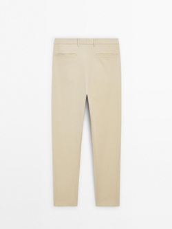 Massimo Dutti Брюки свободного кроя из смесового хлопка, бежевый
